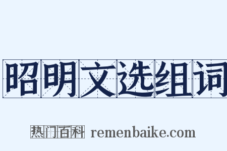 昭明文选组词是什么意思的图片